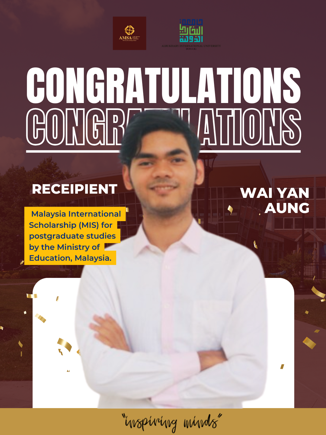 AMSA Celebrates AIU Graduate’s Prestigious MIS Scholarship Achievement